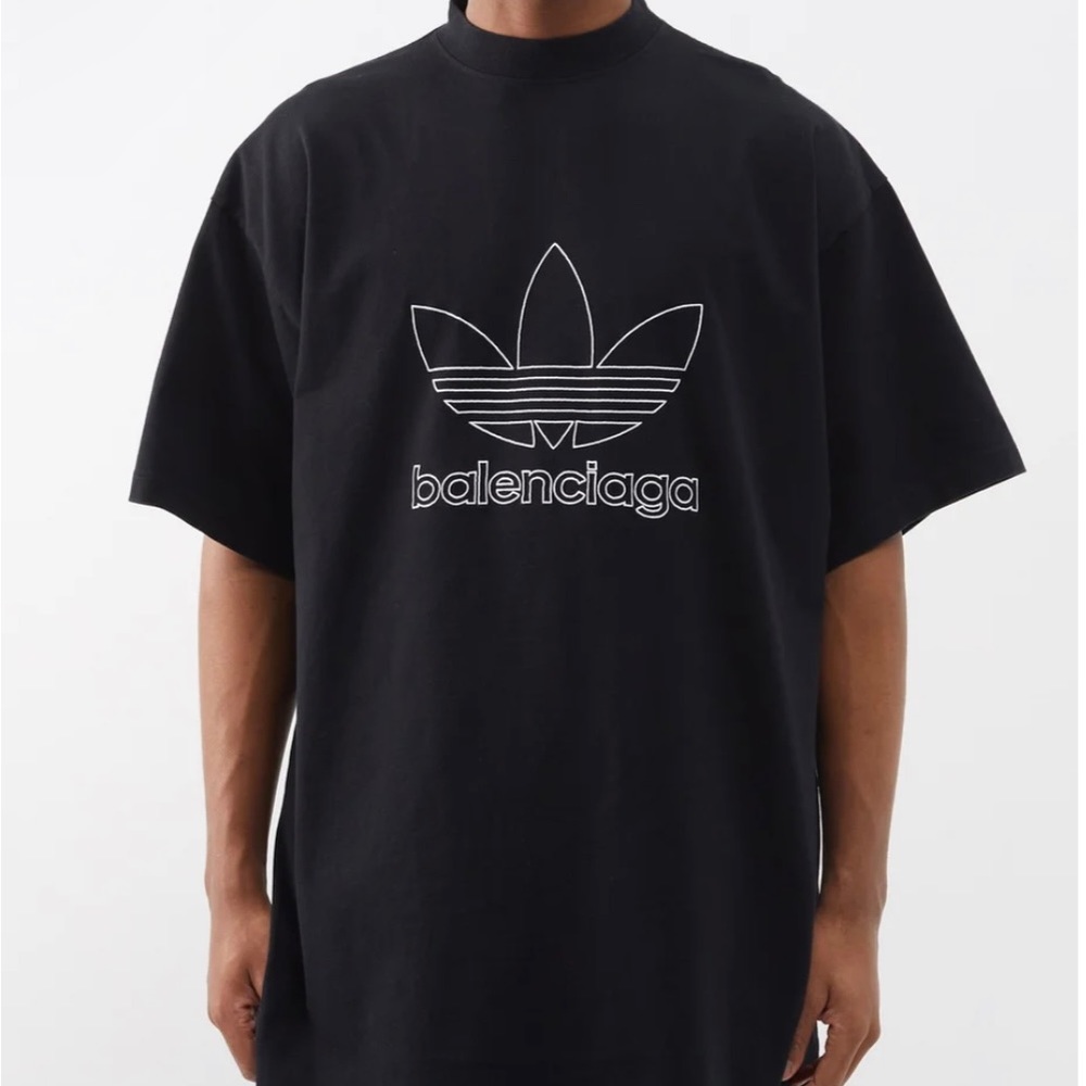 BALENCIAGA X ADIDAS logo-print oversized cotton T-shirt